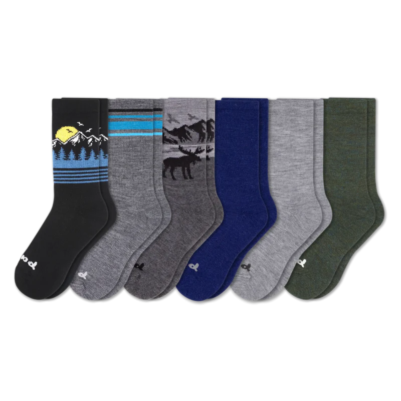 6 Pack - Men's Crew Pacas Socks - Image 176