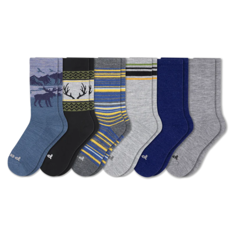 6 Pack - Men's Crew Pacas Socks - Image 178
