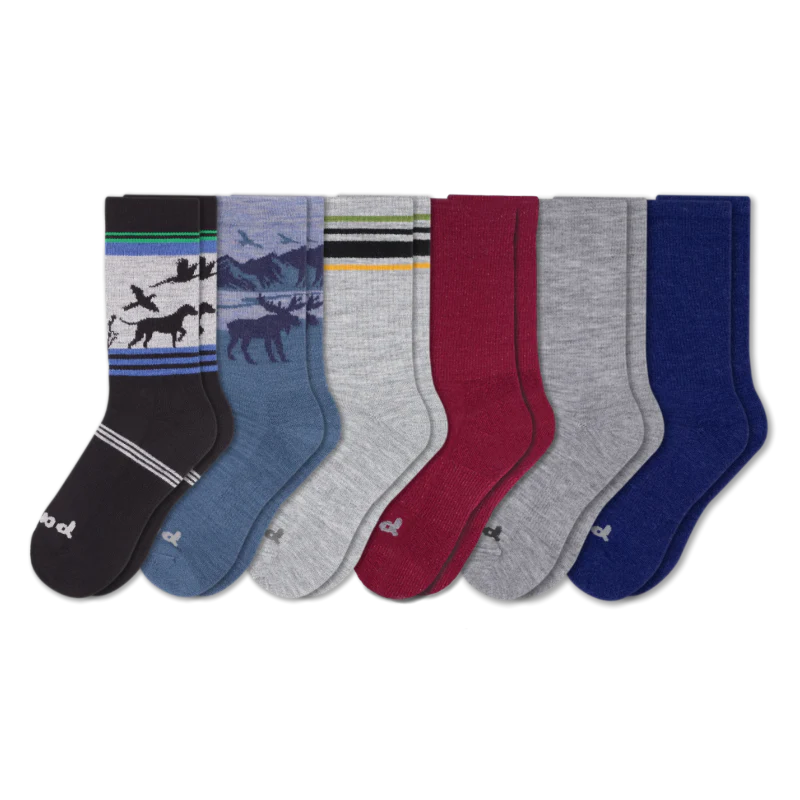 6 Pack - Men's Crew Pacas Socks - Image 180