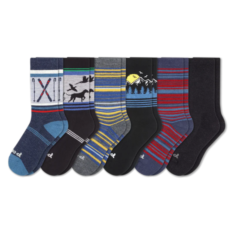 6 Pack - Men's Crew Pacas Socks - Image 182