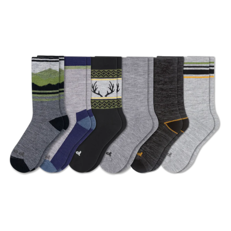 6 Pack - Men's Crew Pacas Socks - Image 183