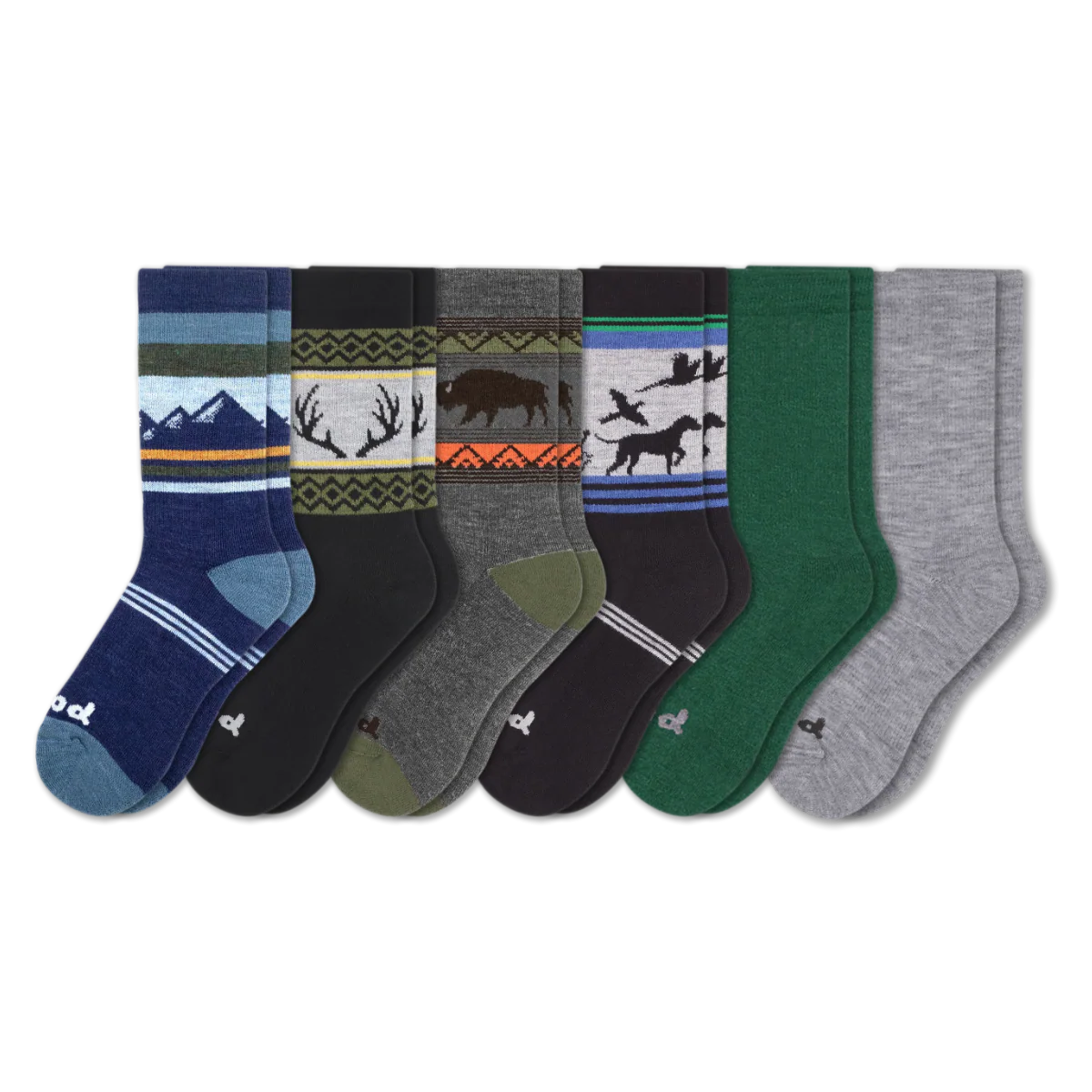 6 Pack - Men's Crew Pacas Socks - Image 185