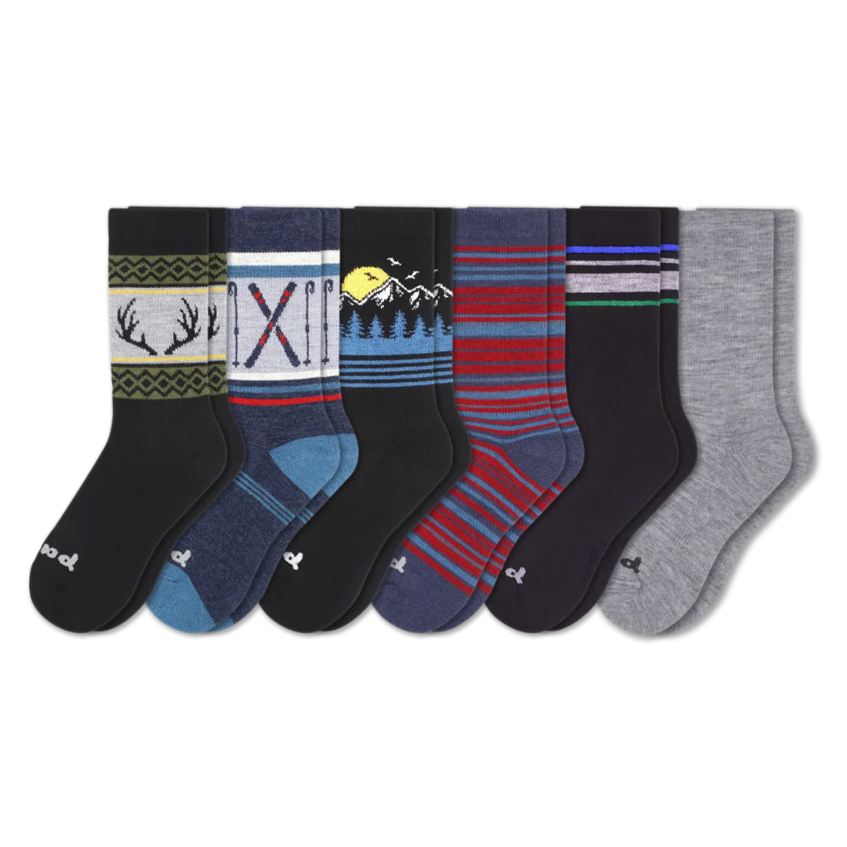 6 Pack - Men's Crew Pacas Socks - Image 187