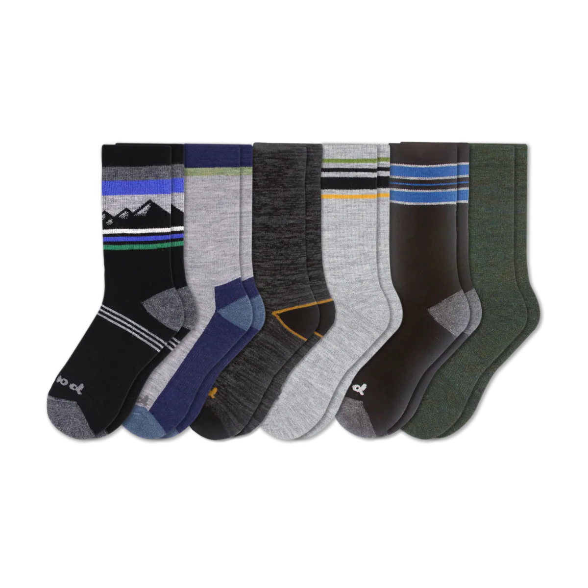 6 Pack - Men's Crew Pacas Socks - Image 188