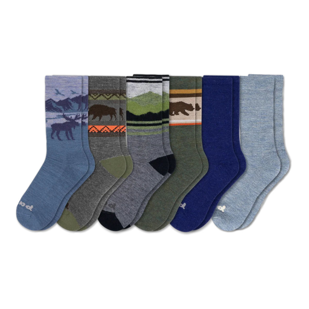 6 Pack - Men's Crew Pacas Socks - Image 189