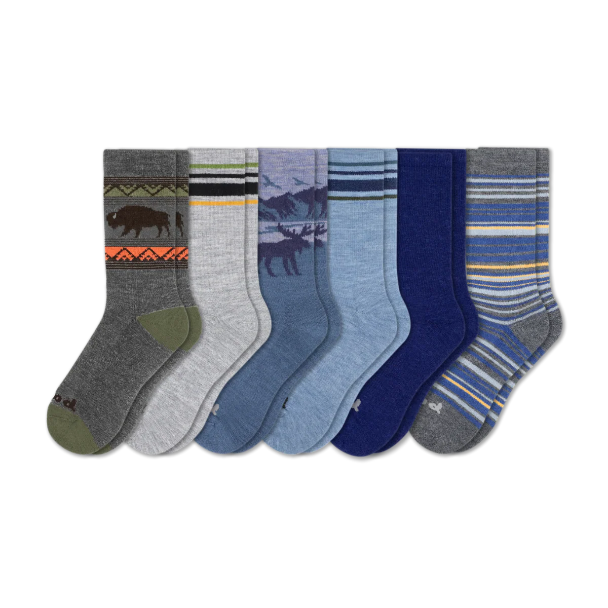 6 Pack - Men's Crew Pacas Socks - Image 193