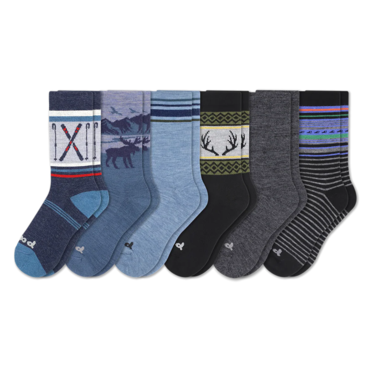 6 Pack - Men's Crew Pacas Socks - Image 201