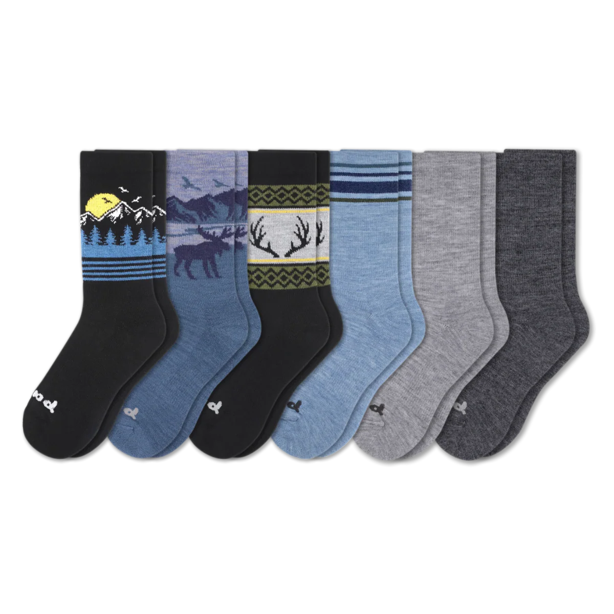 6 Pack - Men's Crew Pacas Socks - Image 205