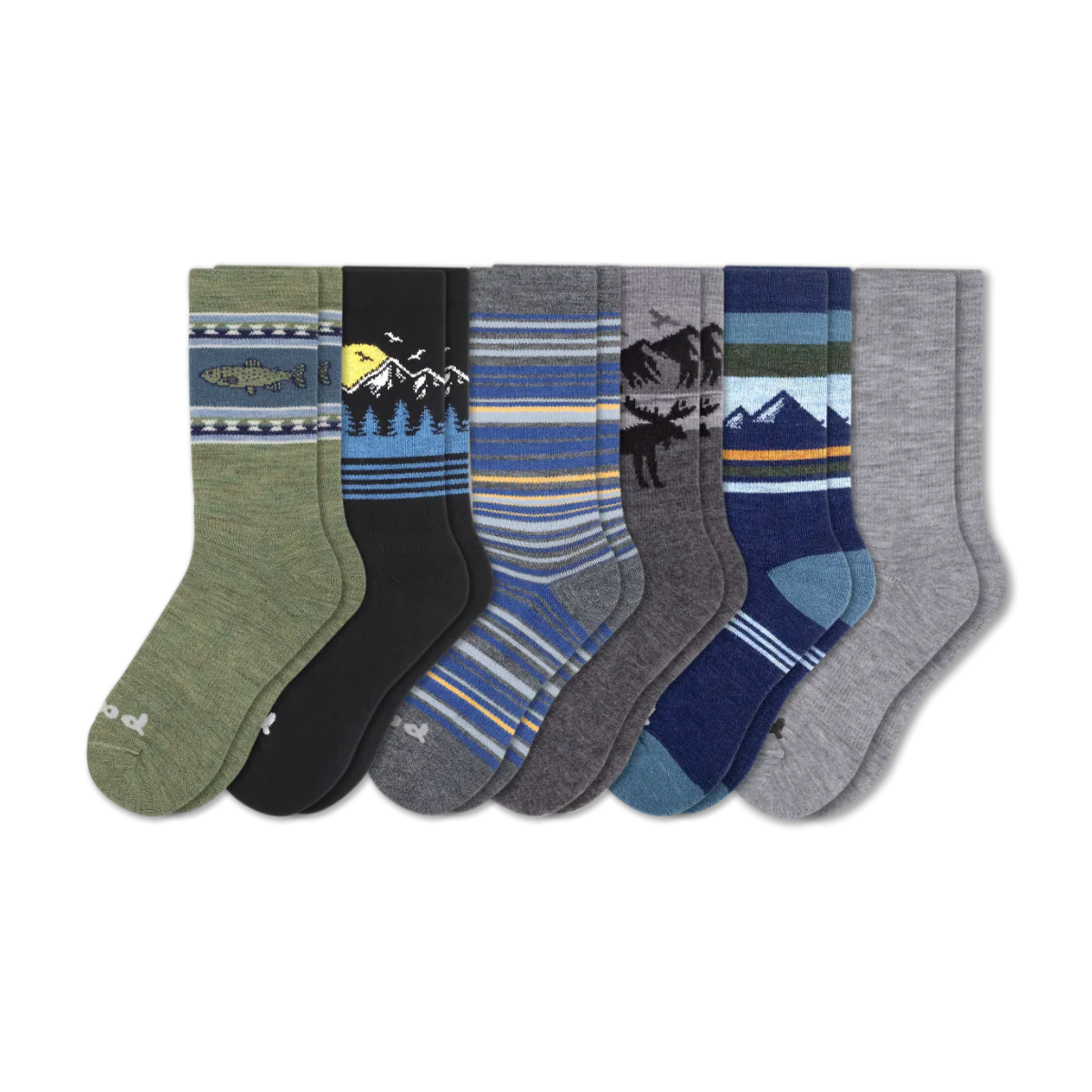 6 Pack - Men's Crew Pacas Socks - Image 212