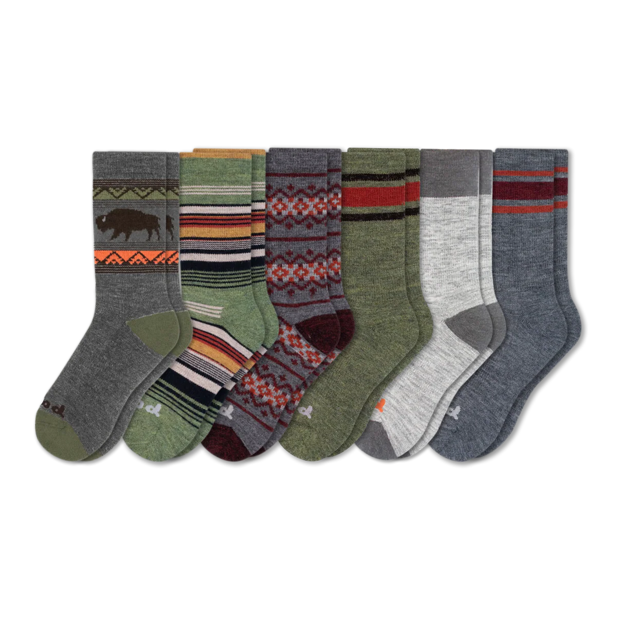 6 Pack - Men's Crew Pacas Socks - Image 224