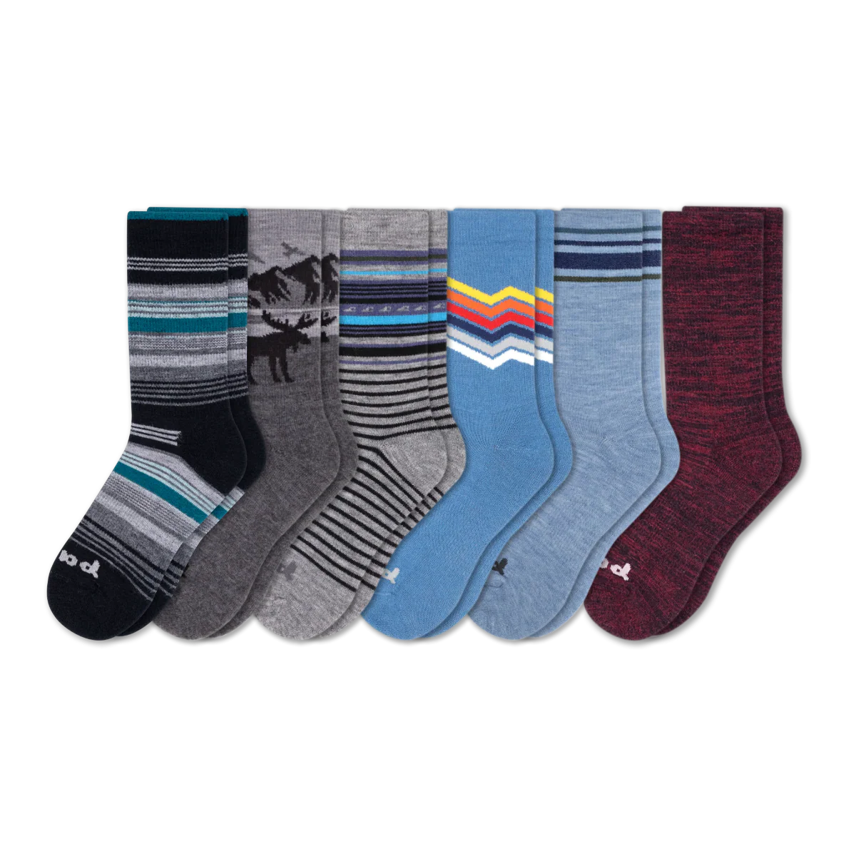 6 Pack - Men's Crew Pacas Socks - Image 226