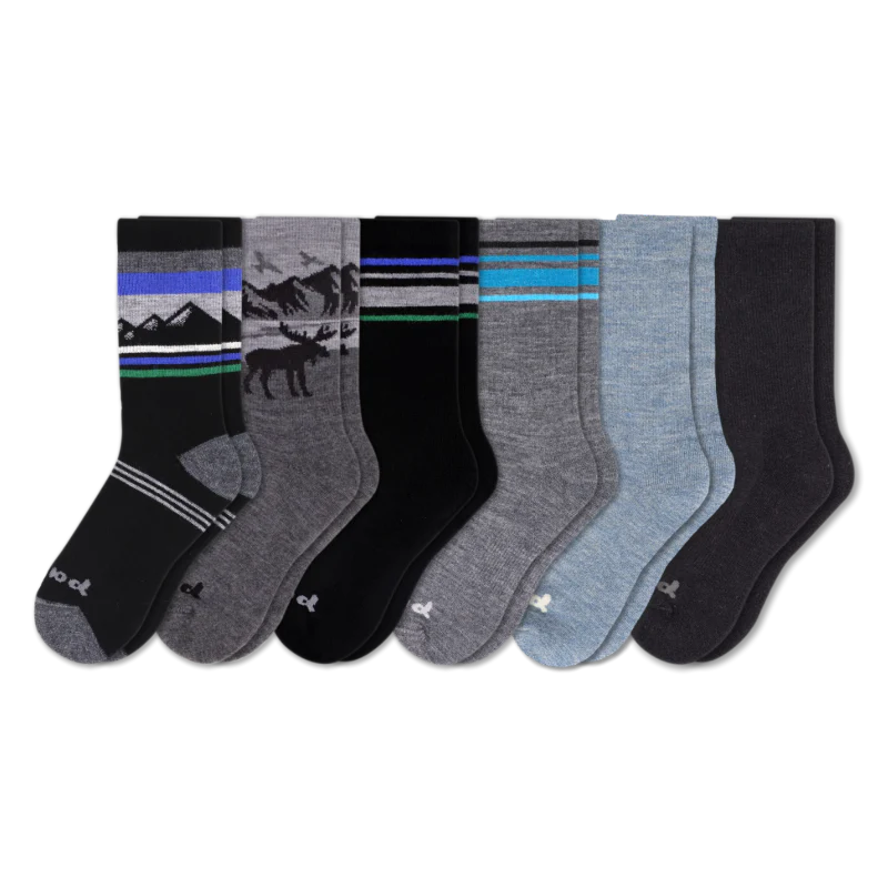 6 Pack - Men's Crew Pacas Socks - Image 69