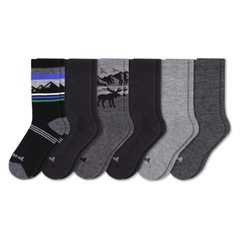 6 Pack - Men's Crew Pacas Socks - Image 83