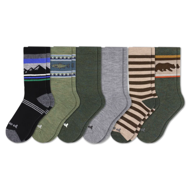 6 Pack - Men's Crew Pacas Socks - Image 90
