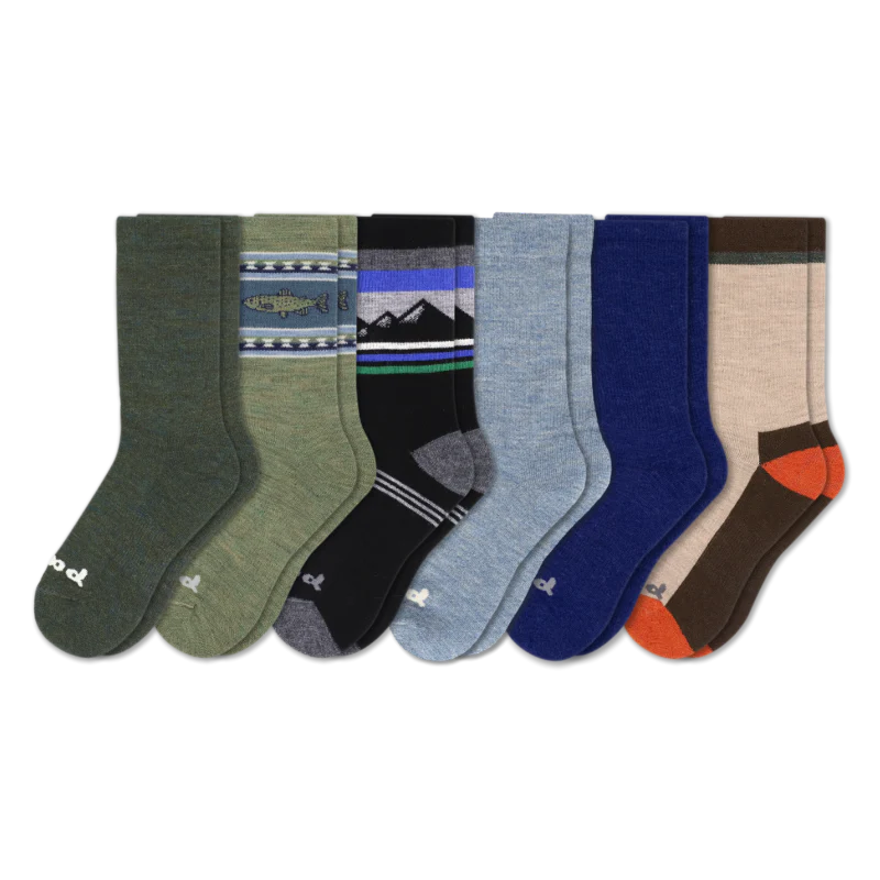 6 Pack - Men's Crew Pacas Socks - Image 91