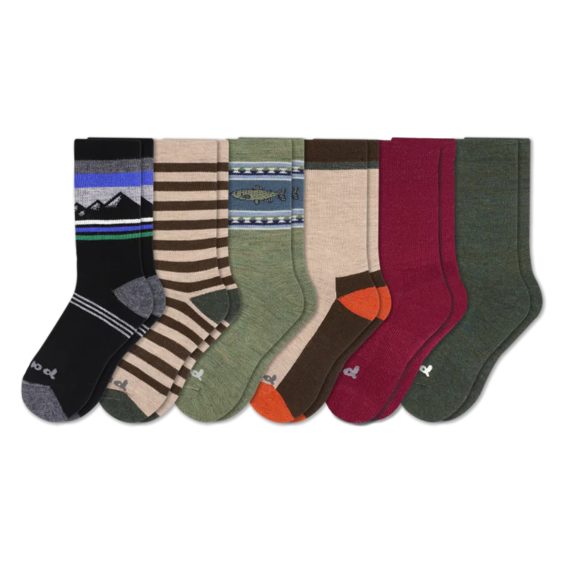 6 Pack - Men's Crew Pacas Socks - Image 96