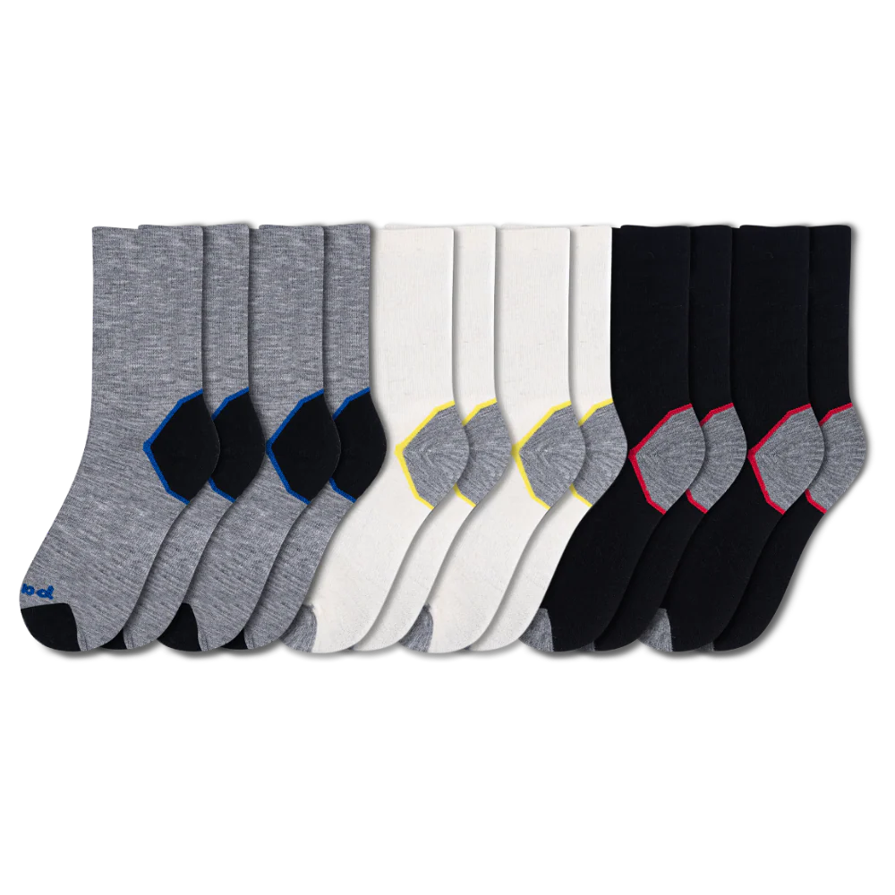 6 Pack - Men's Light-Weight Crew Pacas Socks - Image 10