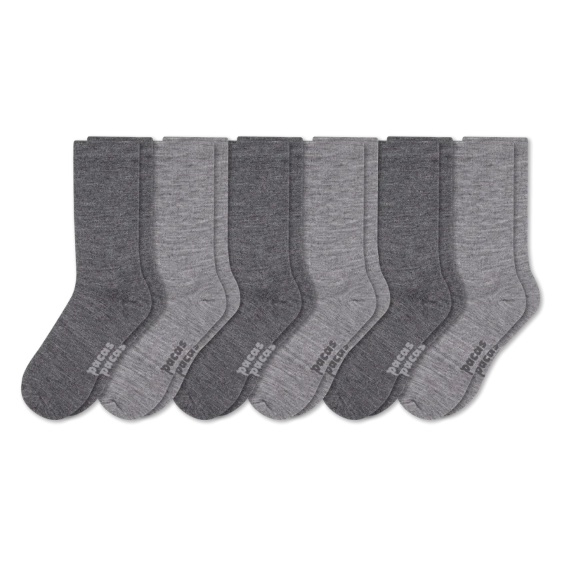 6 Pack - Men's Light-Weight Crew Pacas Socks - Image 100