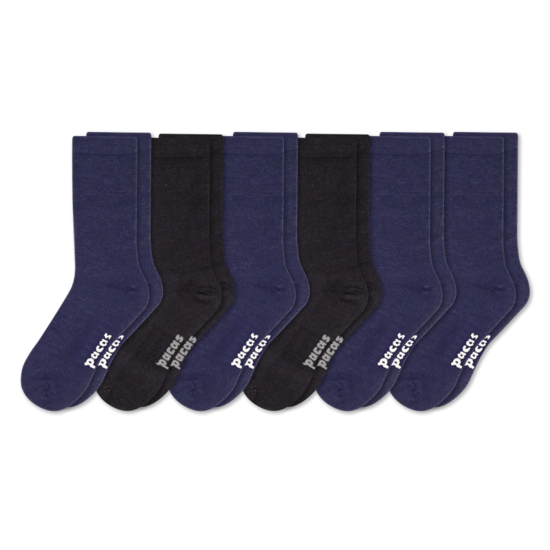 6 Pack - Men's Light-Weight Crew Pacas Socks - Image 102