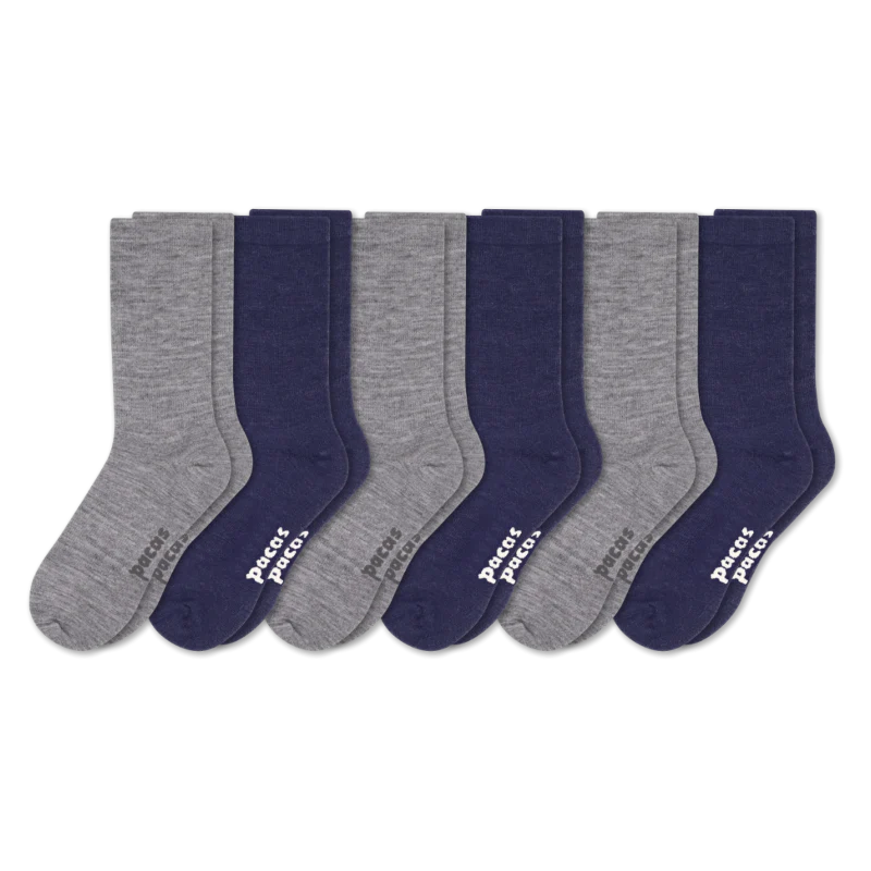 6 Pack - Men's Light-Weight Crew Pacas Socks - Image 103