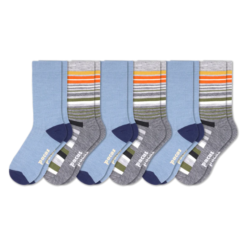 6 Pack - Men's Light-Weight Crew Pacas Socks - Image 106