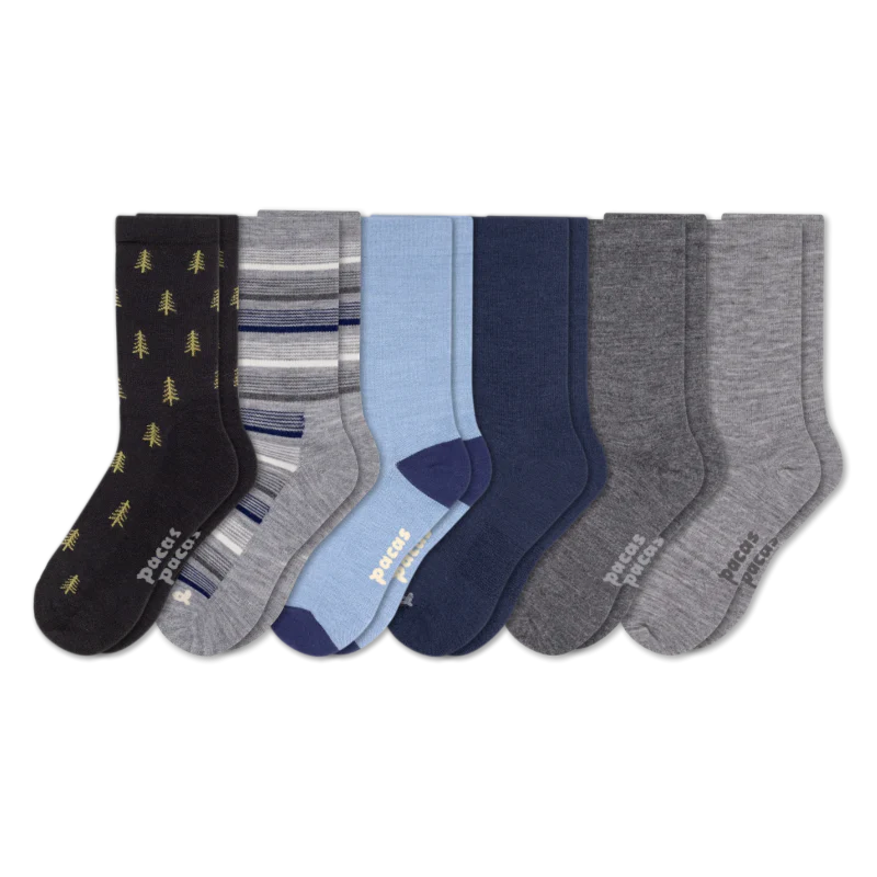 6 Pack - Men's Light-Weight Crew Pacas Socks - Image 108
