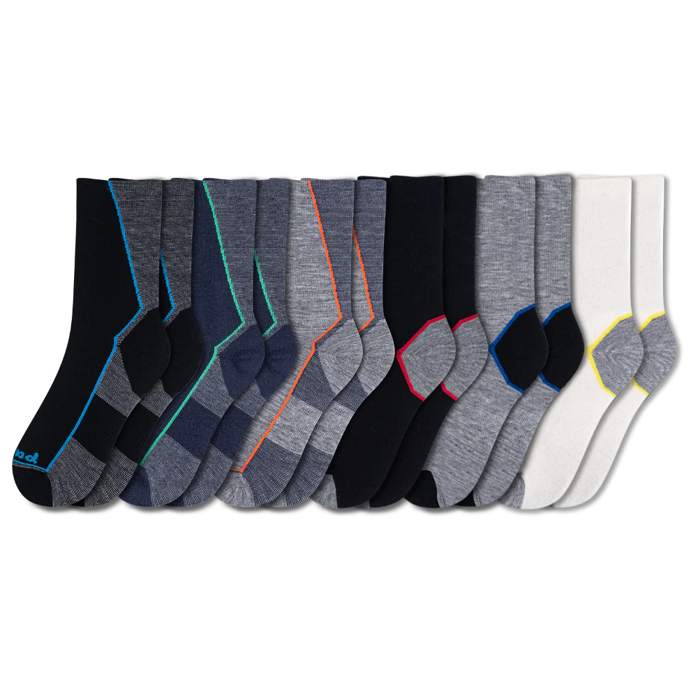 6 Pack - Men's Light-Weight Crew Pacas Socks - Image 11