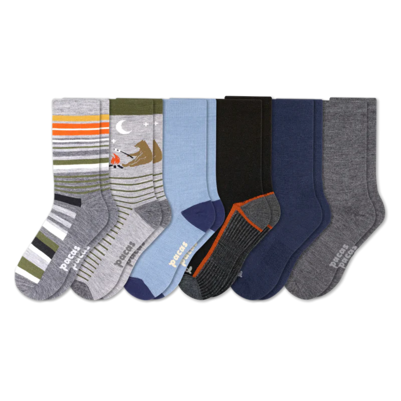 6 Pack - Men's Light-Weight Crew Pacas Socks - Image 114