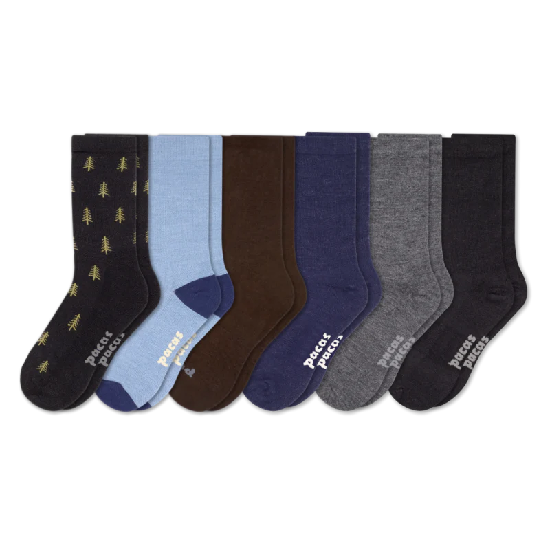 6 Pack - Men's Light-Weight Crew Pacas Socks - Image 117