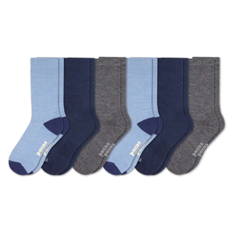 6 Pack - Men's Light-Weight Crew Pacas Socks - Image 118