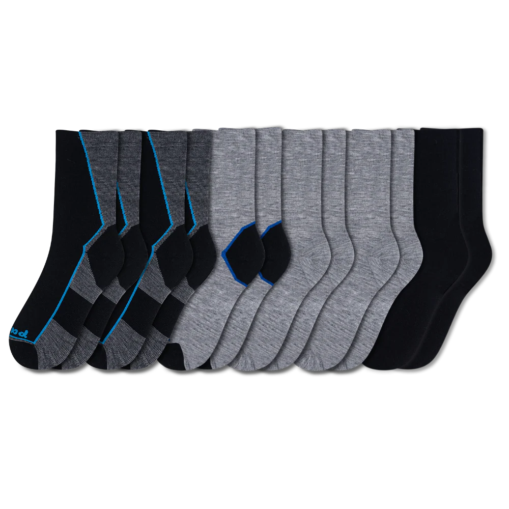 6 Pack - Men's Light-Weight Crew Pacas Socks - Image 12