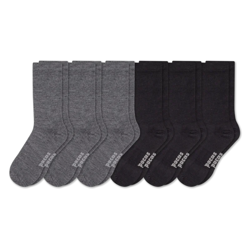 6 Pack - Men's Light-Weight Crew Pacas Socks - Image 124