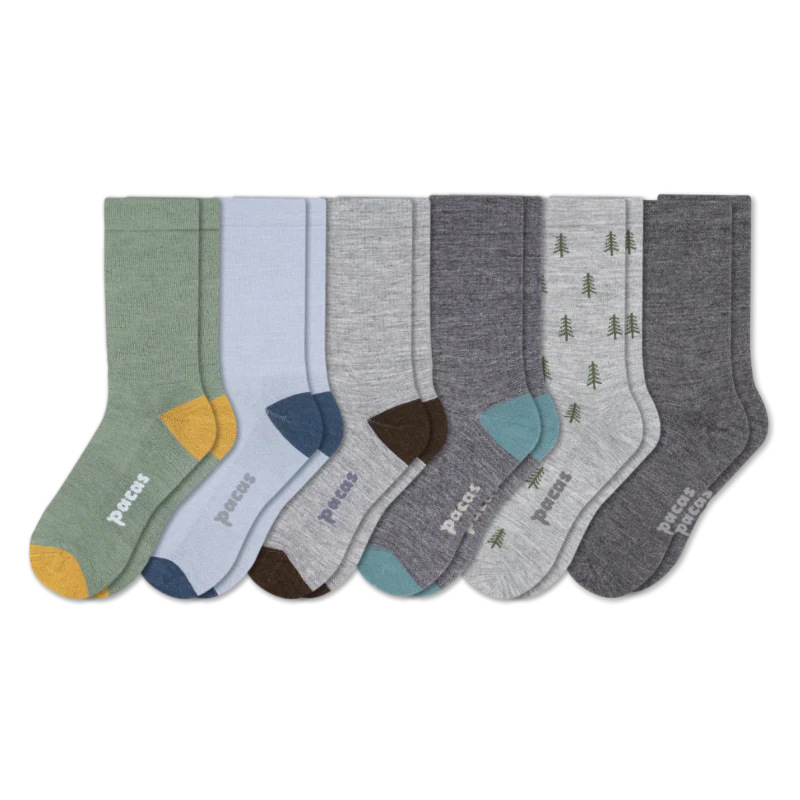 6 Pack - Men's Light-Weight Crew Pacas Socks - Image 131