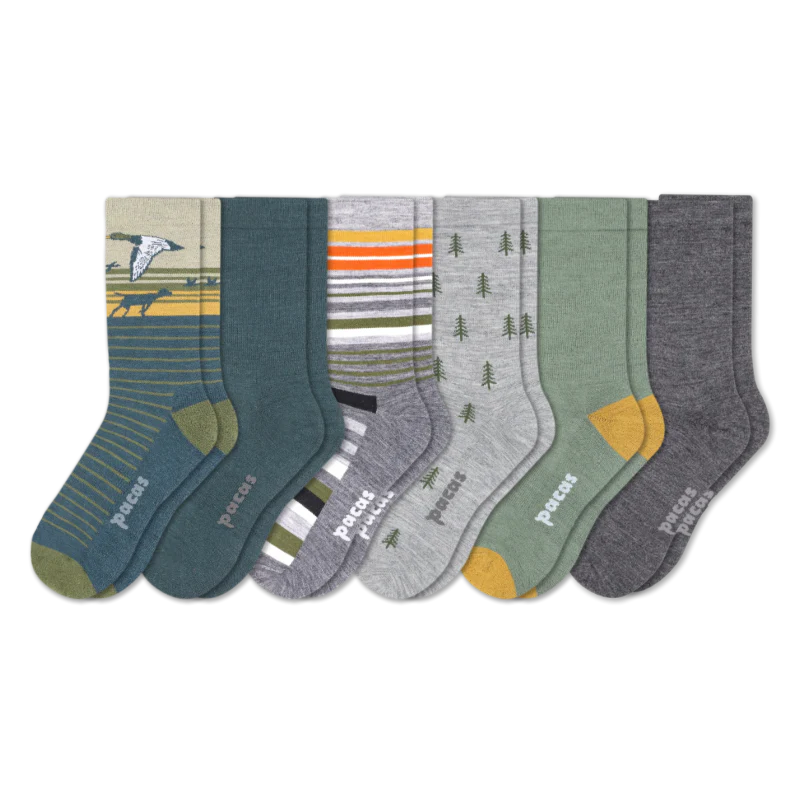 6 Pack - Men's Light-Weight Crew Pacas Socks - Image 133