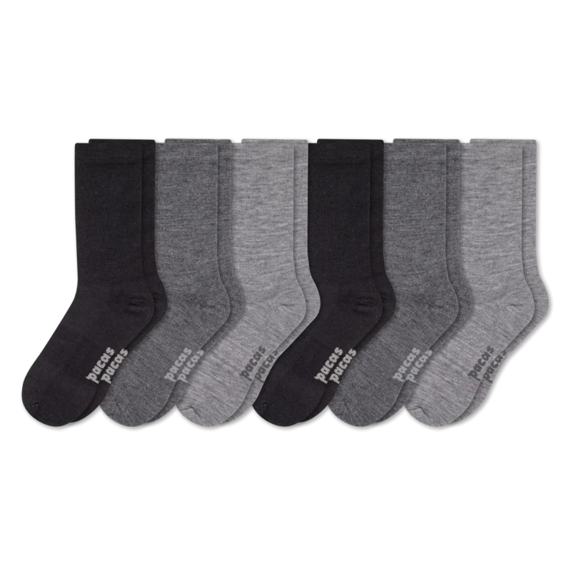6 Pack - Men's Light-Weight Crew Pacas Socks - Image 138