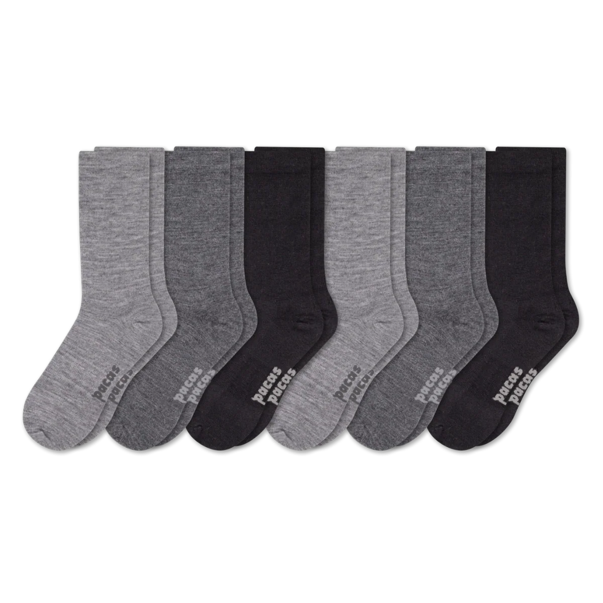 6 Pack - Men's Light-Weight Crew Pacas Socks - Image 153