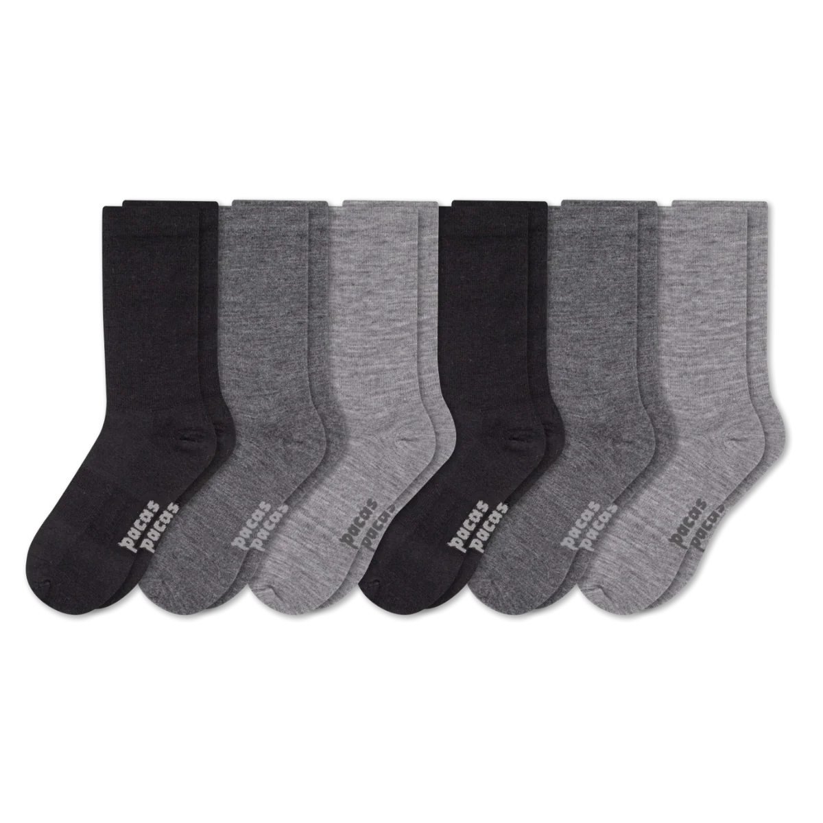 6 Pack - Men's Light-Weight Crew Pacas Socks - Image 154