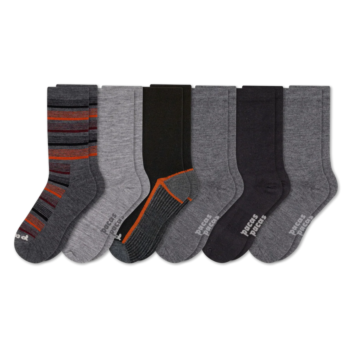 6 Pack - Men's Light-Weight Crew Pacas Socks - Image 157