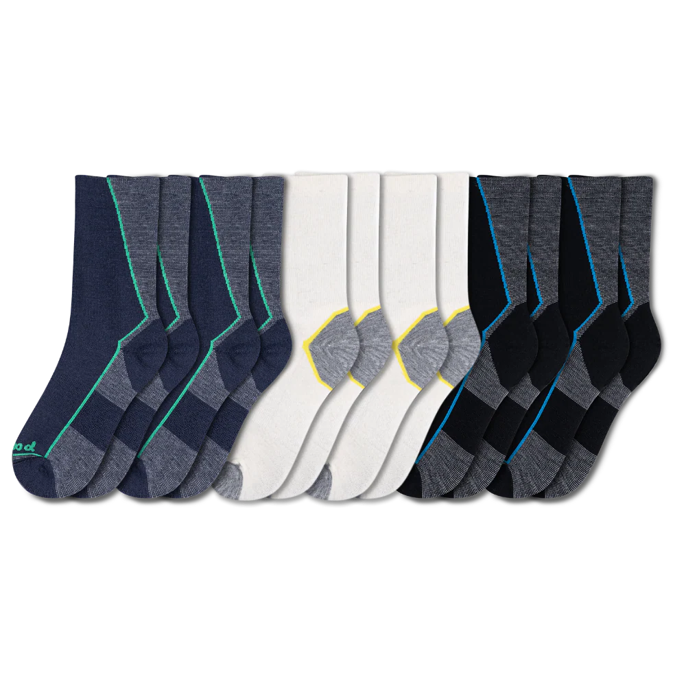 6 Pack - Men's Light-Weight Crew Pacas Socks - Image 20