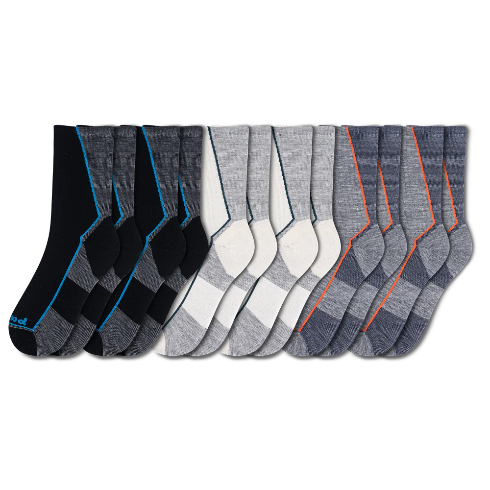 6 Pack - Men's Light-Weight Crew Pacas Socks - Image 23