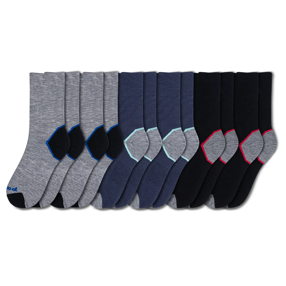 6 Pack - Men's Light-Weight Crew Pacas Socks - Image 24