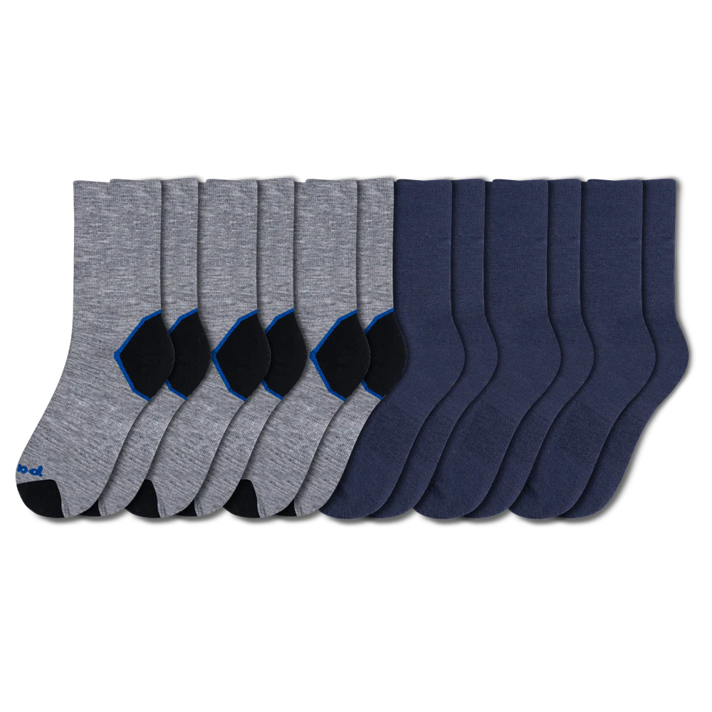 6 Pack - Men's Light-Weight Crew Pacas Socks - Image 30