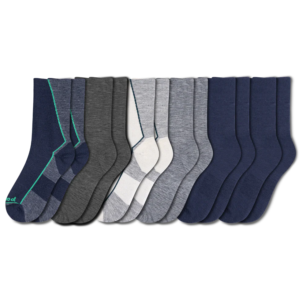 6 Pack - Men's Light-Weight Crew Pacas Socks - Image 32