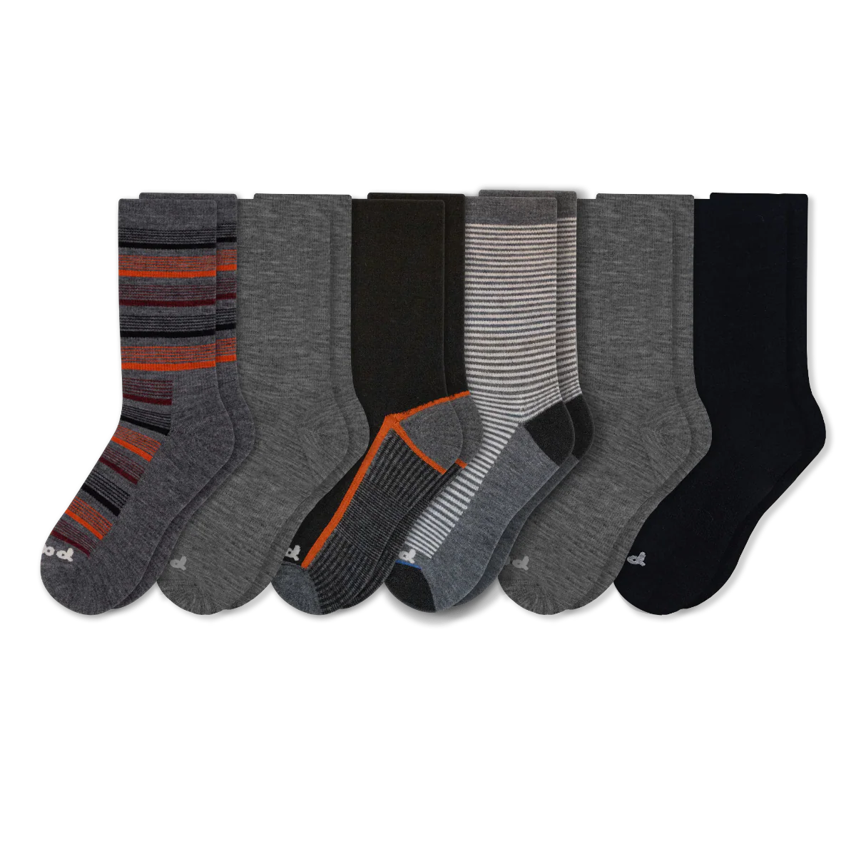 6 Pack - Men's Light-Weight Crew Pacas Socks - Image 42