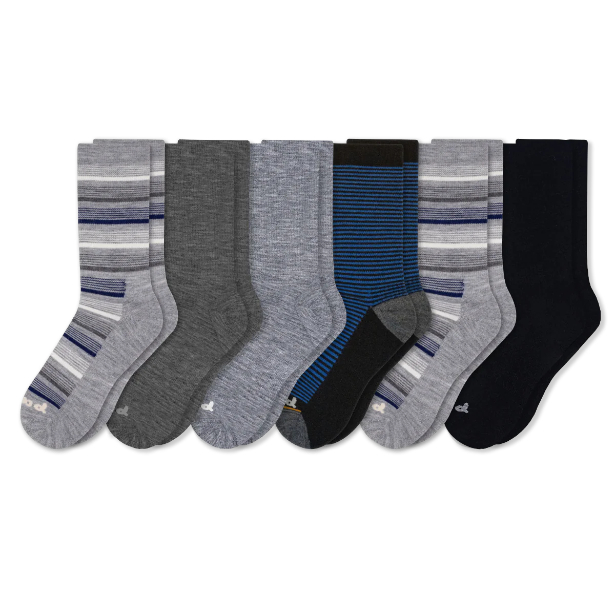 6 Pack - Men's Light-Weight Crew Pacas Socks - Image 45
