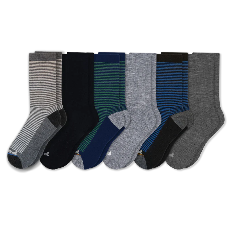 6 Pack - Men's Light-Weight Crew Pacas Socks - Image 46