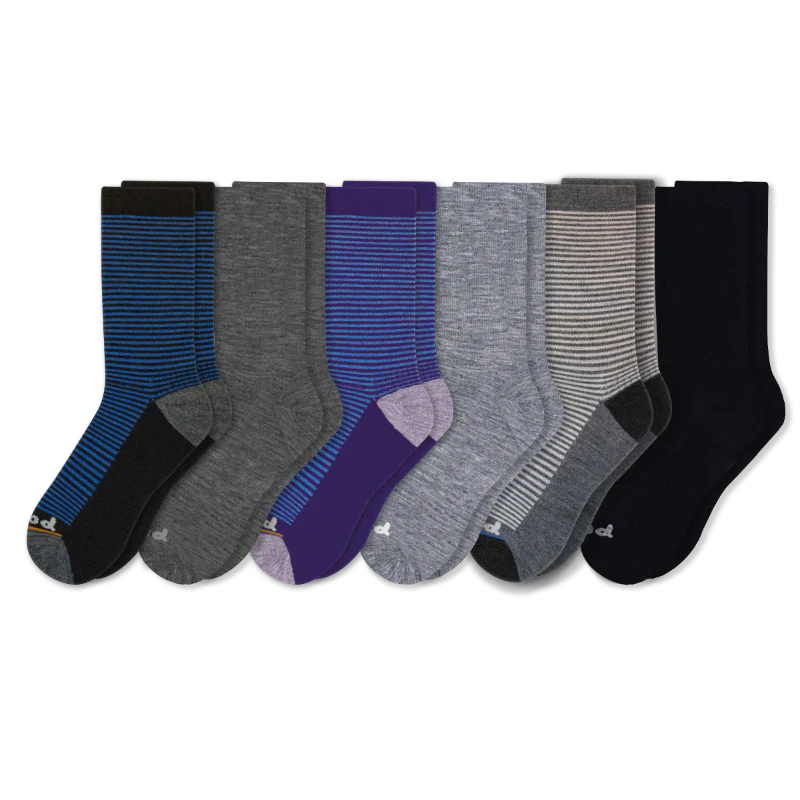 6 Pack - Men's Light-Weight Crew Pacas Socks - Image 50