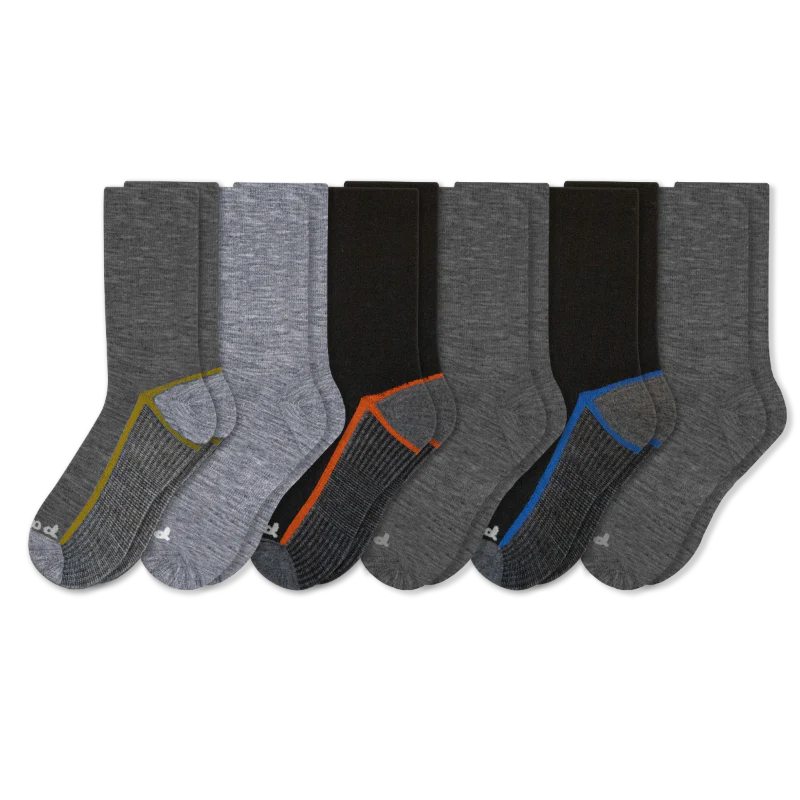 6 Pack - Men's Light-Weight Crew Pacas Socks - Image 52
