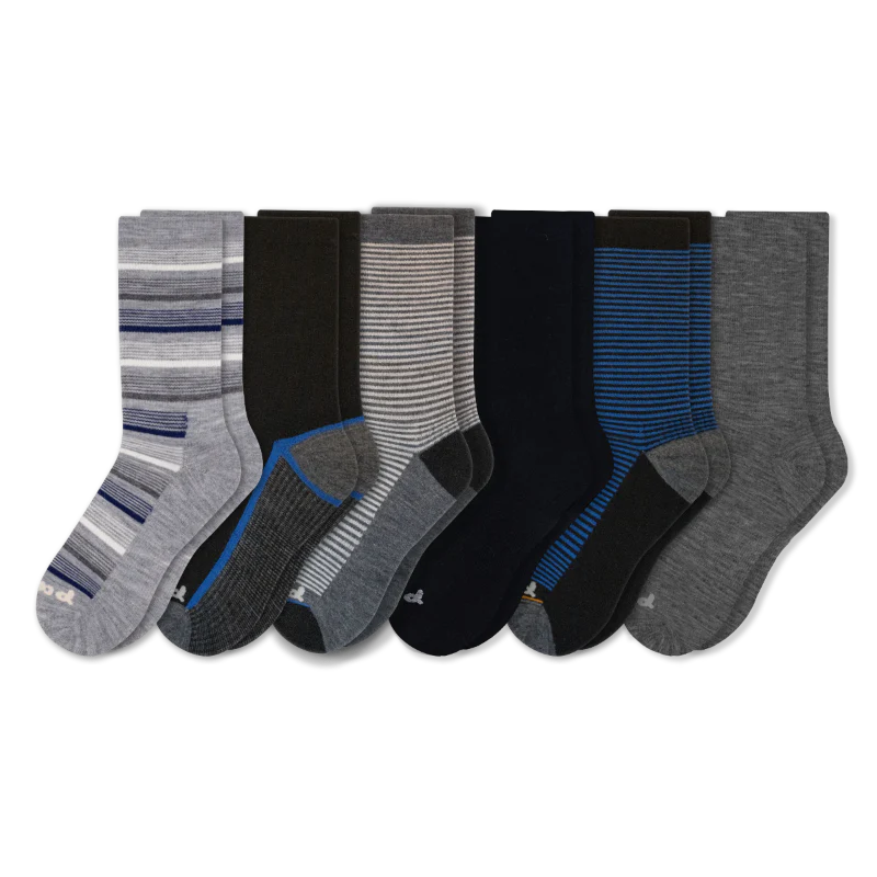 6 Pack - Men's Light-Weight Crew Pacas Socks - Image 54