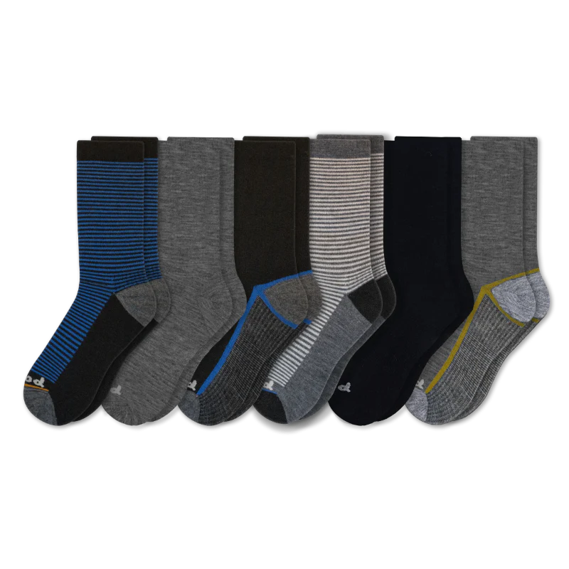 6 Pack - Men's Light-Weight Crew Pacas Socks - Image 55